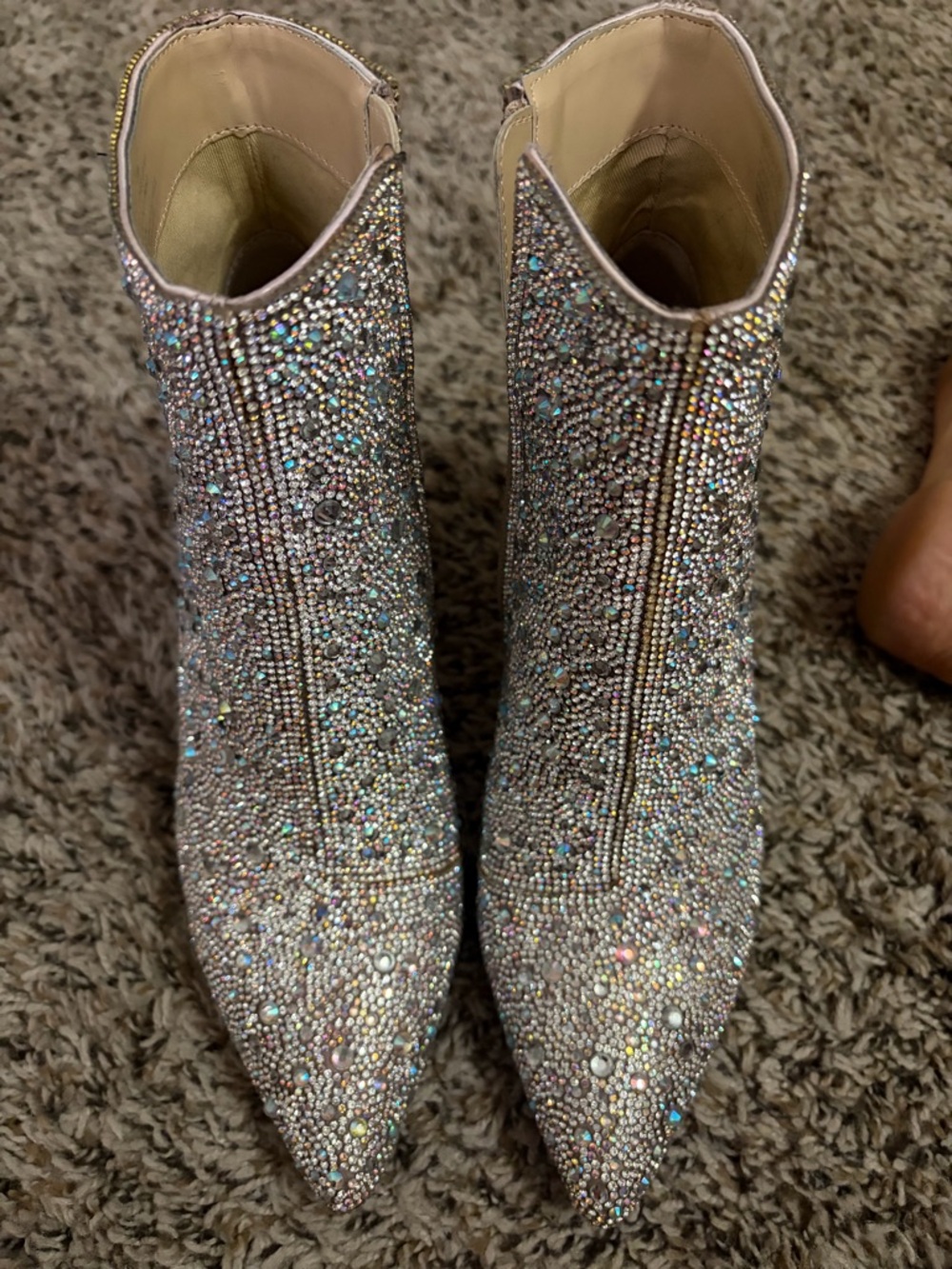 Betsy Johnson glass Crystal Pointed-Toe Ankle Boots - Women